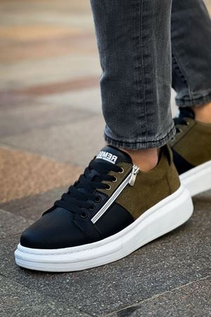 RS601 - Lüx Süet Erkek Ayakkabı SIYAH / HAKI