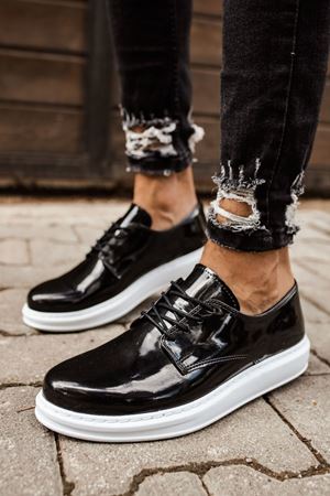 RS003 - RBT Pelle Verniciata Classica Erkek Ayakkabı SIYAH