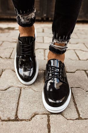 RS003 - RBT Pelle Verniciata Classica Erkek Ayakkabı SIYAH