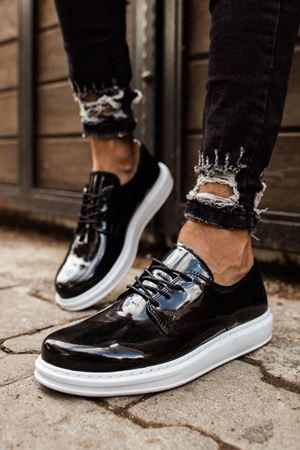 RS003 - RBT Pelle Verniciata Classica Erkek Ayakkabı SIYAH