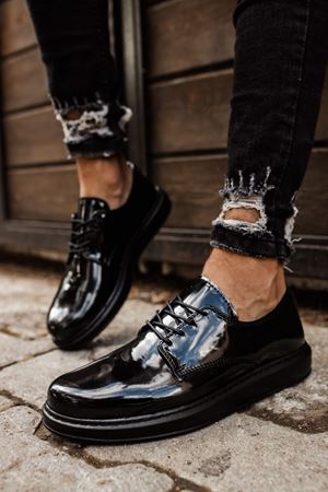 RS003 - RST Pelle Verniciata Classica Erkek Ayakkabı SIYAH