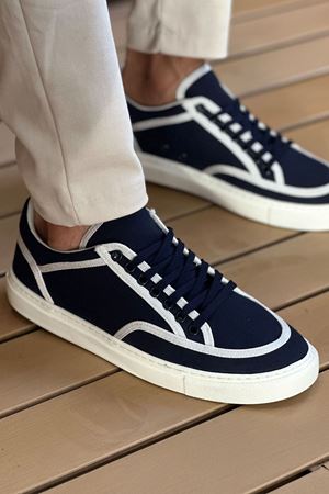 RS2505 - Keten Erkek Ayakkabı Lacivert Beyaz
