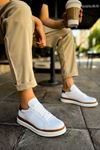 RS979 - Santoni GBT Spor Erkek Ayakkabı BEYAZ/TABA