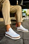 RS979 - Santoni GBT Spor Erkek Ayakkabı BEYAZ/TABA