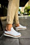 RS979 - Santoni GBT Spor Erkek Ayakkabı BEYAZ/TABA